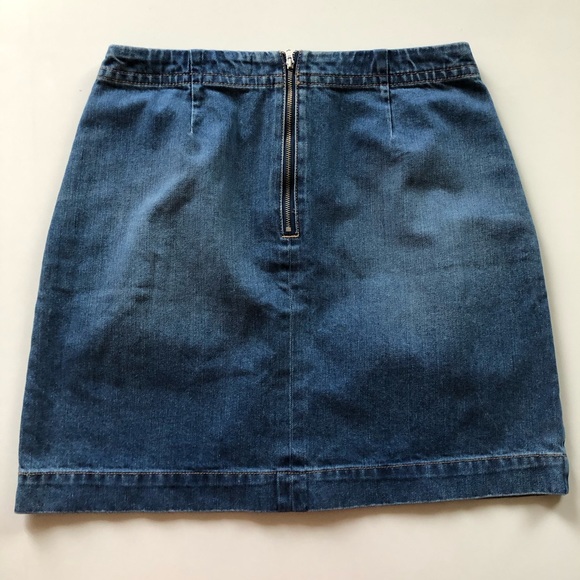 Ann Taylor Loft Lace Tie Up Denim Jean Skirt - Picture 6 of 6